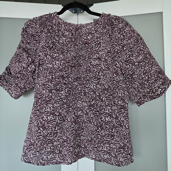 Les Coyotes de Paris linen blouse in a purple/multicolor paisley pattern - Picture 3 of 13